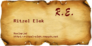 Ritzel Elek névjegykártya